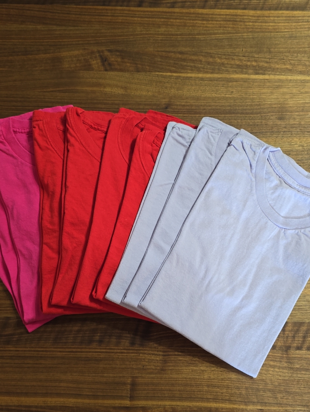 Mens Cotton Crew Neck T-Shirts - Pink, Red, Mauve